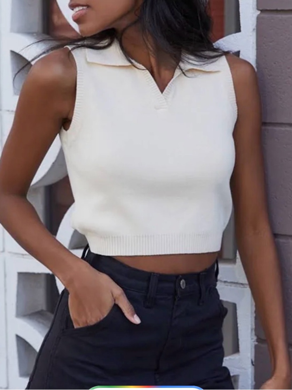 Brandy Melville (two) Cream Sleeveless  tanks